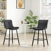 Infurnic Counter and Bar Stools, Upholstered Bar Stools Set with Durable Table Legs, for Kitchen and Dining Room, 2PCS, Black, 15.7"*19.3"*36" - 3 of 4