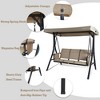 Kozyard Brenda 3-Seats Patio Swing Chair Outdoor Porch Swing Glider with Adjustable Canopy Side Pouches for Garden Poolside Backyard - 3 of 4