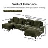 Classic U-Shaped 4-Seater Modular Sectional Sofa with Flared Arms & Ottomans - 2 of 4