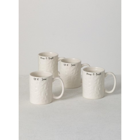 Sur La Table 18 oz. 4-Mug Holiday Stoneware Set