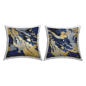 Stupell Industries Blue Glam Marbled Forms (Set of 2) - 1 of 3