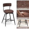 Hyleory 27"Upholstered Swivel Bar Stool Set of 2 with Padded Seat & Backrest Metal Frame, Accent Chair for Kitchen or Dining Room - 3 of 4