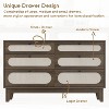 Rattan Dresser for Bedroom with 3/6 Drawers, Boho Storage Cabinet with Natural Weaving, Wood Chest of Drawers for Living Room, Entryway - 4 of 4