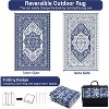Outdoor Rug Waterproof Reversible Plastic Straw Mat, Large Vintage Medallion Patio Area Rug for Deck Balcony Camping Beach Picnic, Indoor/Outdoor Use - 3 of 4