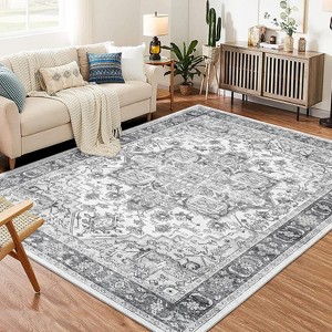coucheta Washable Area Rug for Living Room, Ultra-Thin Vintage Non Slip Stain Resistant Foldable Rug Printed Carpet, for Bedroom, Dinning, Office - 1 of 4