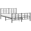 vidaXL Metal Bed Frame - Black 59.1"x78.7" with Headboard/Footboard - Durable Steel Construction, Elegant Bedroom Furniture - 2 of 4