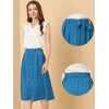 Allegra K Women's Button Front Casual High Waist Belted Midi Flare Skirt - 2 of 4