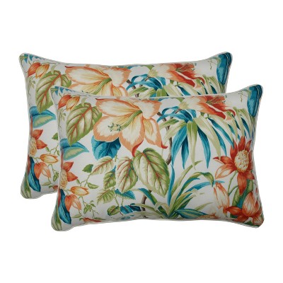 2pk Botanical Glow Tiger Lily Oversized Rectangular Outdoor Throw Pillow - Pillow Perfect