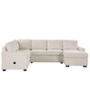 108.3" U-Shape Sectional Sleeper Sofa with Pull-Out Bed, Chaise Lounge, USB & Type-C Ports - 3 of 4