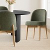 7-Piece Oval Dining Table Set, Modern Wood Table in Black or Oak with 6 Upholstered Chairs, Solid Wood Legs-Maison Boucle - 2 of 4