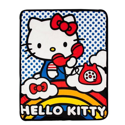 40"x50" Hello Kitty On The Phone Throw Blanket Silk Touch