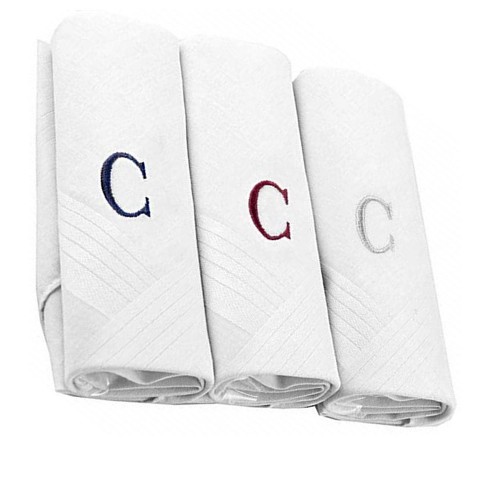 Men's Cotton Monogrammed Handkerchiefs Initial Letter Hanky - image 1 of 3