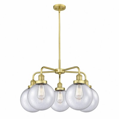 Beacon - 5 Light Stem Hung Chandelier In Art Deco Style-17.38 Inches Tall and 26 Inches Wide