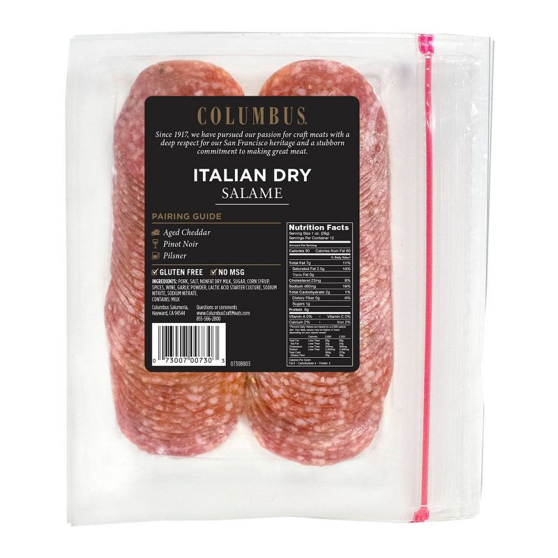 Columbus Sliced Italian Dry Salame Deli Meats - 12oz, 3 of 6