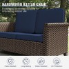 YARDSIGHT PE Rattan Loveseat: Outdoor 2-Seat Sofa with Washable Cushions, Ergonomic Backrest for Patio, Garden, Porch - 4 of 4