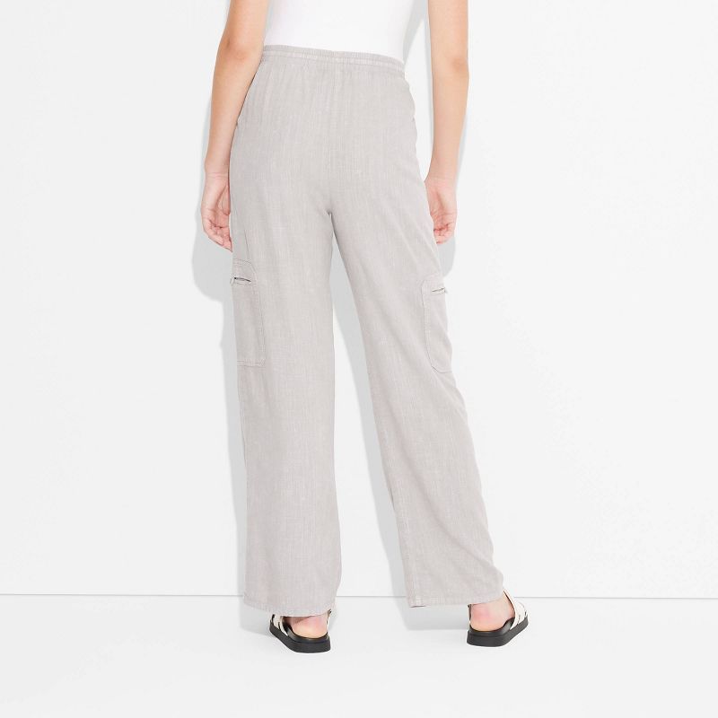 Women's Mid-Rise Wide Leg Vacation Cargo Pants - Wild Fable™, 4 of 7
