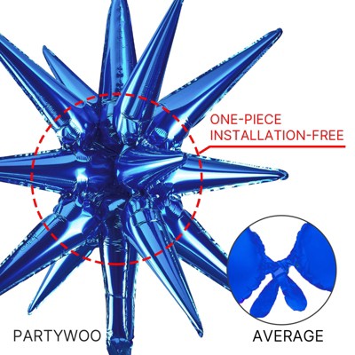 PartyWoo Balloon Arch Kit Navy Blue Starburst Spike 22 Inch 18 12 10 5 Inch 110 pcs