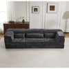 Oversized 3 Seater Circle Fleece Convertible DIY Boneless Modular Sectional Sofa with 3 Pillows - 2 of 4
