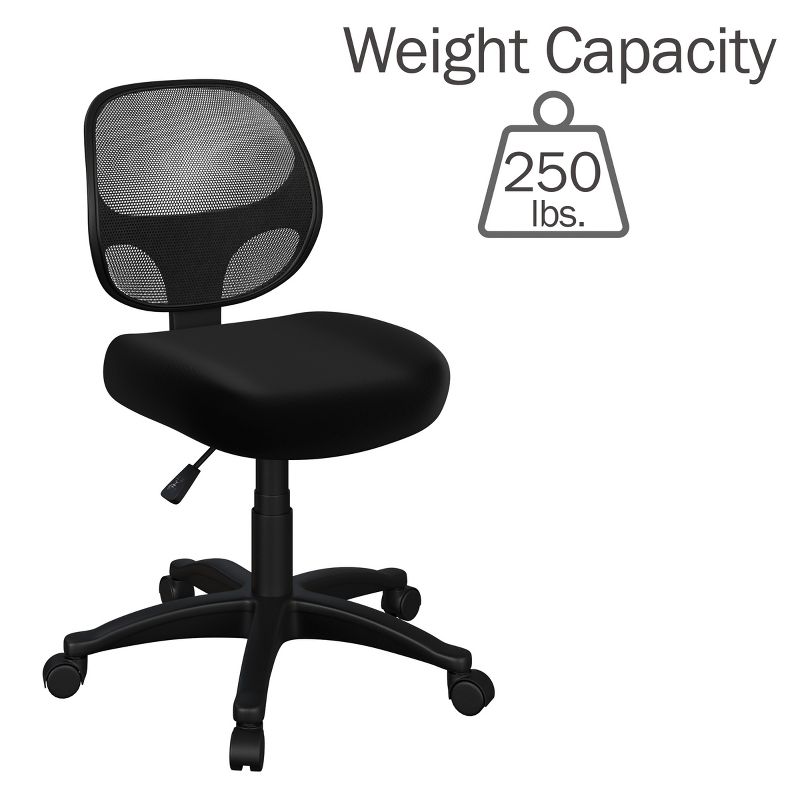 Lavish Home Office Chair - Adjustable Height Computer Chair with Wheels, 4 of 7