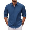 COOFANDY Men's Long Sleeve Button Down Shirts Casual Untucked Dress Shirt Beach Wedding Shirts - 4 of 4