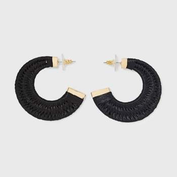 SUGARFIX by BaubleBar Woven Hoop Statement Earrings - Black
