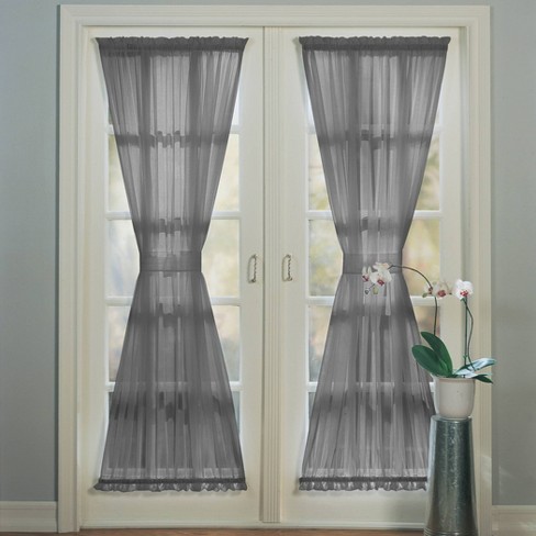 72 X59 Emily Voile Rod Pocket Sheer, Patio Door Sheer Curtain Panels