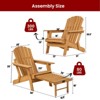 Adirondack Chair, Folding Wooden Outdoor Lounge Accent Chair, 300lb Weight Capacity - 4 of 4
