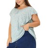 Agnes Orinda Women's Plus Size Summer Chiffon Floral Polka Dots Round Neck Blouses - 2 of 4