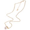 Anna-Kaci Gold Tone Pendant Necklace with Faux Pearl Drop and X Charm - Gold - 4 of 4
