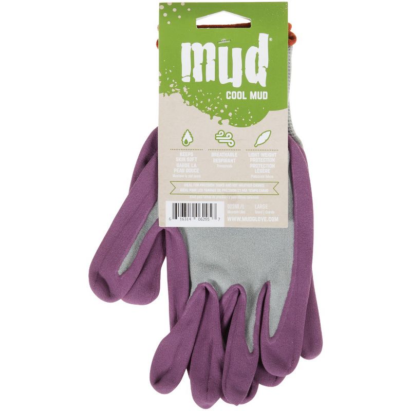 Mud Gloves Cool  Women's Large Nylon Lilac Garden Glove 022ML/L, 2 of 3