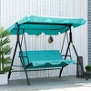 Outsunny 3-Person Porch Swing with Stand, Outdoor Swing for Patio Porch with Adjustable Tilt Canopy & Comfortable Swing Bench-Style Seat, Steel Frame - 3 of 4
