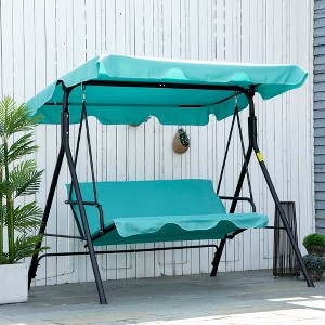 CAVINAS 3-Seat Patio Swing Chair,Porch Swing with Removable Cushion and Adjustable Tilt Canopy,Outdoor Swing for Poolside,Backyard,Garden - 1 of 4
