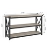 47 Inch Entryway Table - Narrow Long Console Table, 3 Tier Wood Sofa Table, Industrial Behind Couch Table, for Foyer, Entryway, Hallway, Living Room - 3 of 4