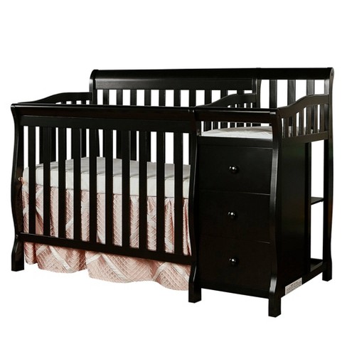 Cherry crib with shop attached changing table