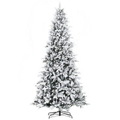 TopComfy Christmas Tree Stand 9 Foot Pine Snow Flocked Tree with Cedar Branches for Holiday Decor, Green, 51.3"*51.3"*106.3"