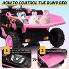 24V 2-Seater Ride-On Dump Truck for Kids, Remote Control Construction Toy with Electric Dump Bed, Extra Shovel - 4 of 4