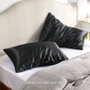 Black Satin Pillowcase 2 Pack, 20x26 Inches, Zipper, Silky Soft, Gift for Women Men - 4 of 4