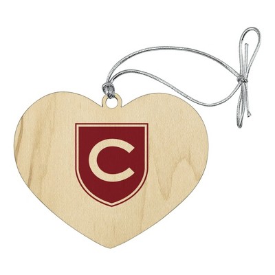 Colgate University Secondary Logo Heart Love Wood Christmas Tree Holiday Ornament