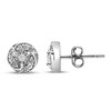 Haus of Brilliance Silver 1/4 Cttw Round Diamond Spiral Halo Cluster Stud Earrings - 3 of 4