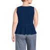 Lands' End Women's Regular Size Sleeveless LWCM Lattice Peplum VNeck Top - 2 of 4