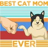 Junior's Design By Humans Best Cat Mom Ever Retro Stripes By shirtpublic T-Shirt - 2 of 2