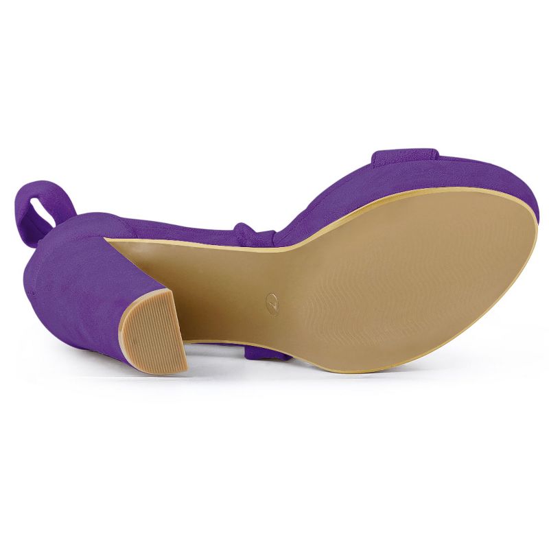 Allegra K Women's Lace Up Platform Block Soft Insole Heel Sandals, 5 of 7