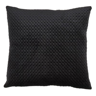 Black Pinsonic Velvet Square Throw Pillow