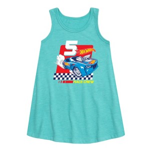 - Hot Wheels - Race Crew 5 Yrs Graphic Sleeveless Aline Dress - 1 of 2