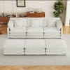112.6" Modern Corduroy Modular Sectional Sofa Bed with Side Storage Pockets & Three Movable Ottomans - 2 of 4