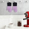 REGALWOVEN Soft Silicone and Cotton Oven Mitts Heat-Resistant Cooking Gloves Gripping for Baking, Kitchen Mitts Set of 2 - 3 of 4