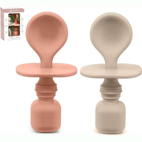 Silicone Baby Spoons First Stage Baby Feeding Spoons Stage 1 And Stage  2-4pcs (sunrise & French Beige) : Target