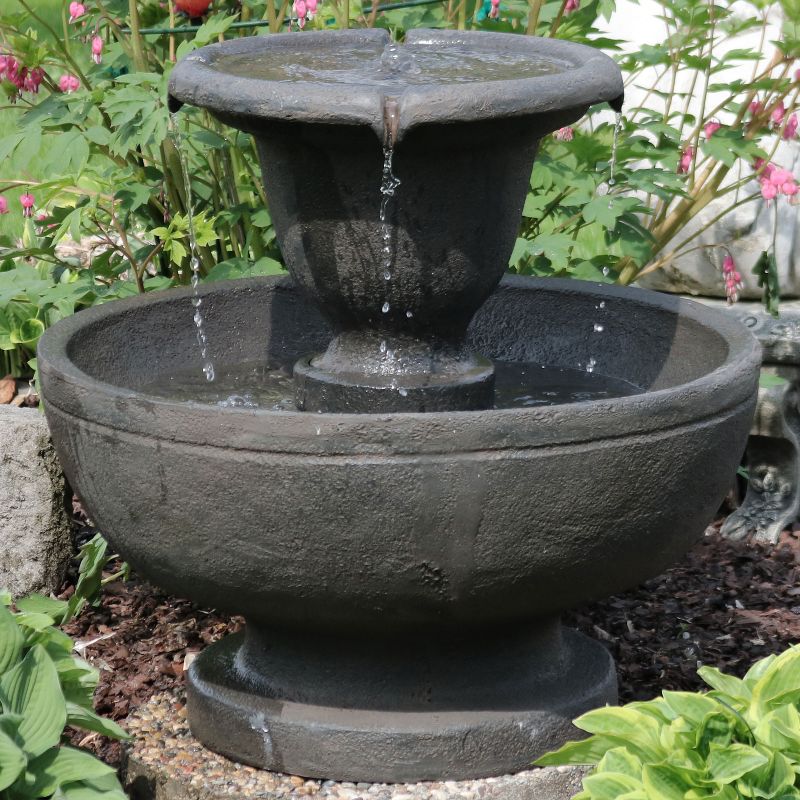 Sunnydaze 25"H Electric Polyresin 2-Tier Streaming Falls Outdoor Water Fountain, 3 of 14