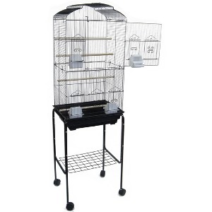 YML 6804 3/8 inches Bar Spacing Tall Shall Top Bird Cage with Stand 18 inches x 14 inches /Small Black - 1 of 1