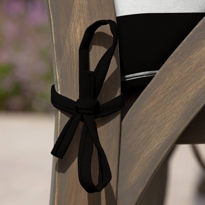 Black and White Striped Polyester Outdoor Dining Chair Cushion Set